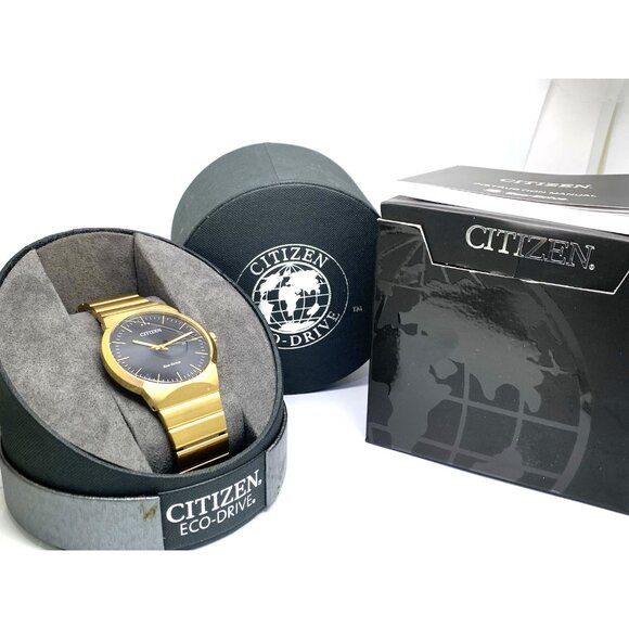 Citizen Men's Watch BM7582-56E Eco Drive Black Dial Gold Stainless Steel 40mm - Picture 3 of 15